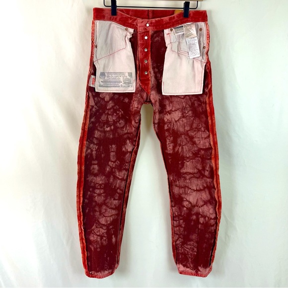 GoodTreasures Damage Control Reverse Tie Dye Vintage 501xx Buttonfly Jeans 33x32 - Picture 2 of 16